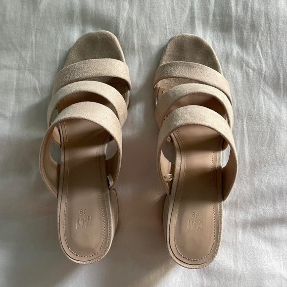 H&M Beige / Pale Pink Strappy Heeled Sandals - Picture 3 of 8